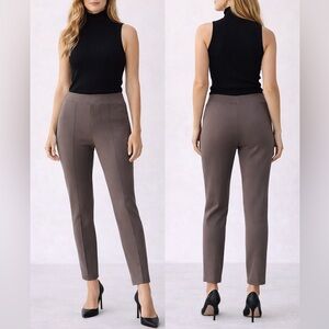 Vince Taupe Slim Ankle Pants Pull-On Stretch Tailored Trousers